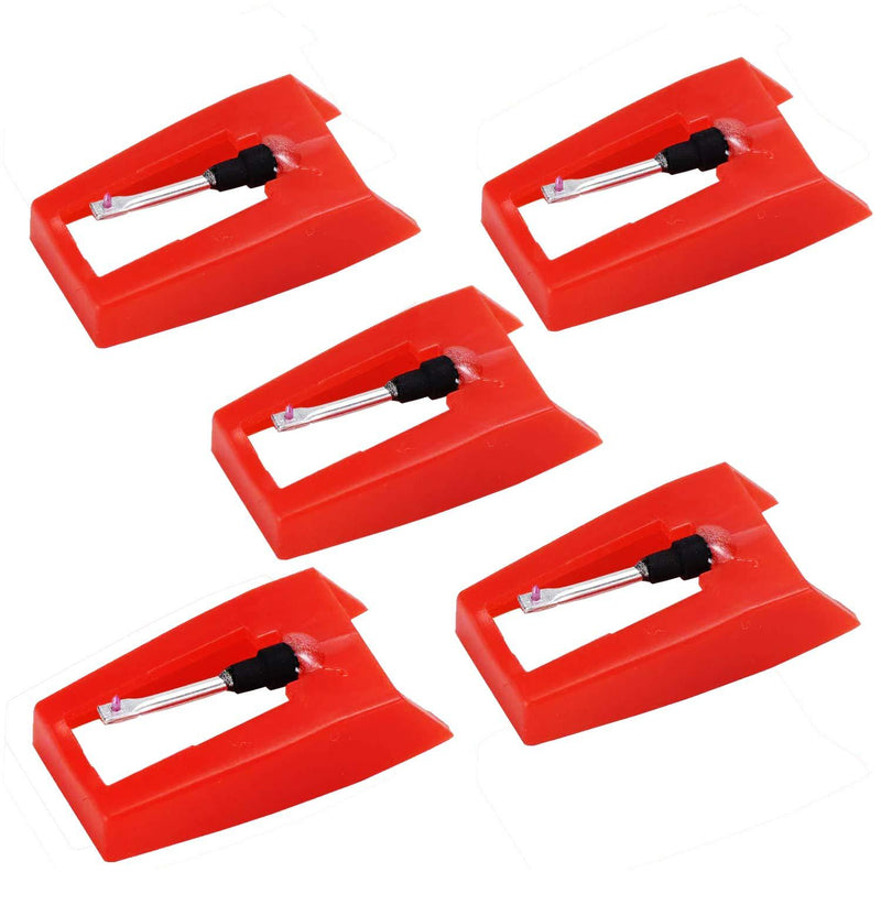  [AUSTRALIA] - Record Player Needles Replacement, 5 Pack Turntable Replacement Needle for Vinyl Record Player LP Phonograph,Victrola, ION, Crosley Red