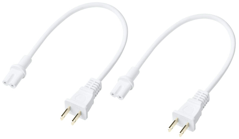  [AUSTRALIA] - VEBNER Extra Short Power Cord Compatible with Sonos Five, Sonos Play 5, Sonos Beam, Sonos Arc, Sonos Amp, Sonos Playbase, Sonos Sub Gen 3 and Sonos Sub Mini (White, 12-Inch) 2-Pack