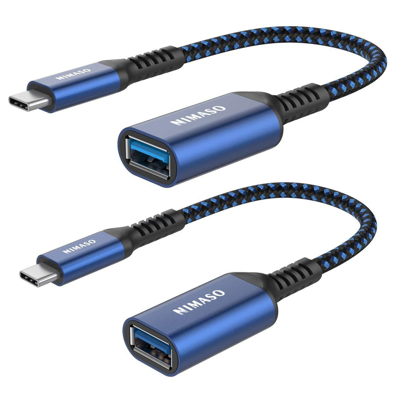 USB C to USB 3.0 Adapter [2 pack],NIMASO USB-C to USB Adapter,USB Type-C to USB,Thunderbolt 3 to USB Adapter OTG Cable for Macbook Pro/Air 2020/2018,iPad Pro 2020,Galaxy S20 S20+,Google Pixel and More Blue - LeoForward Australia
