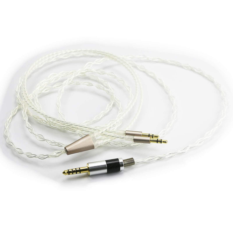  [AUSTRALIA] - NewFantasia 4.4mm Balanced Male Cable 6N OCC Copper Single Crystal Silver Plated Cord Compatible with Hifiman Ananda, Sundara, Arya, HE400SE, Deva-Pro Headphones (4.4mm to Dual 3.5mm Male Version)