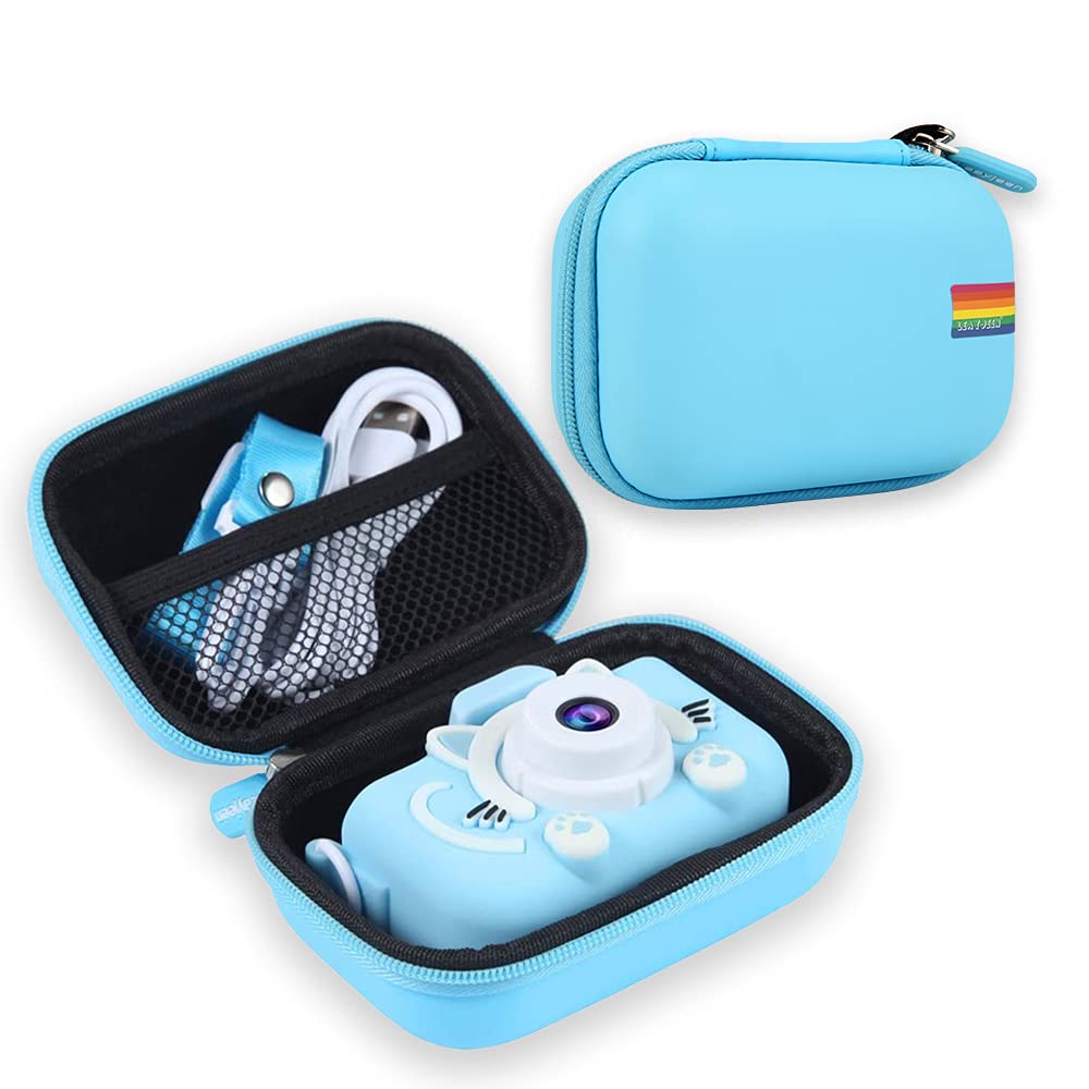  [AUSTRALIA] - Leayjeen Kid Camera Case Compatible with Sinceroduct/ ArtCWK/ BOWJOY&NIMESECI/ MINIBEAR/ TONDOZEN and More Video Digital Camera Gift - Case for Toy Camera and Accessories (Case Only)-Blue blue