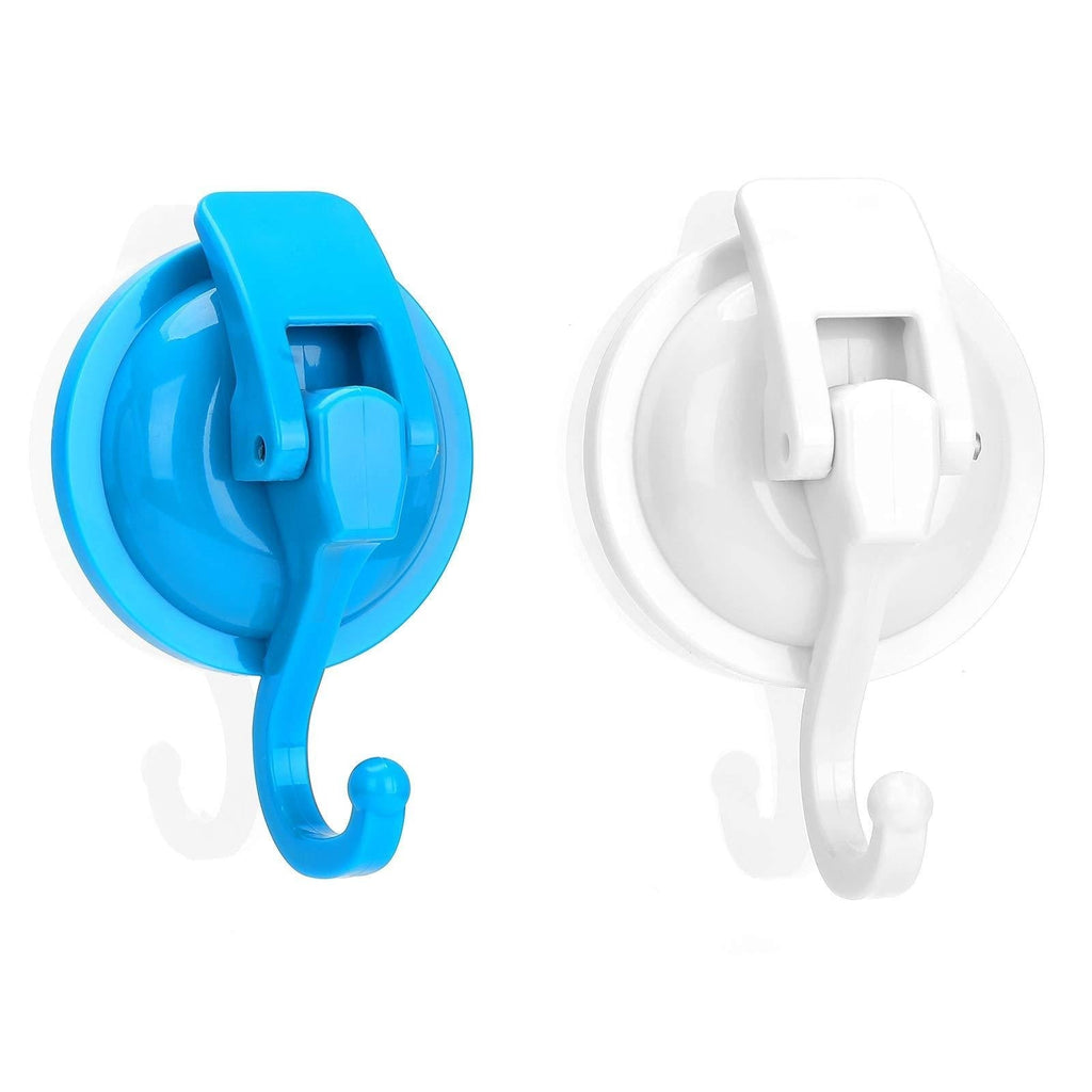  [AUSTRALIA] - Heavy Duty Suction Cup Hooks (2 Pack), Upgraded SuperLock Suction Hooks for Tile, Glass and Mirror - Removable 2 Pack