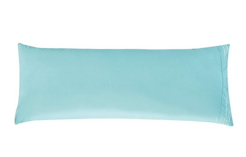 [AUSTRALIA] - Elegant Comfort Luxury Ultra-Soft 1-Piece Body Pillowcase 1500 Thread Count Egyptian Quality Microfiber Double Brushed-100% Hypoallergenic-Wrinkle Resistant, Body Pillowcase Size, Aqua Blue
