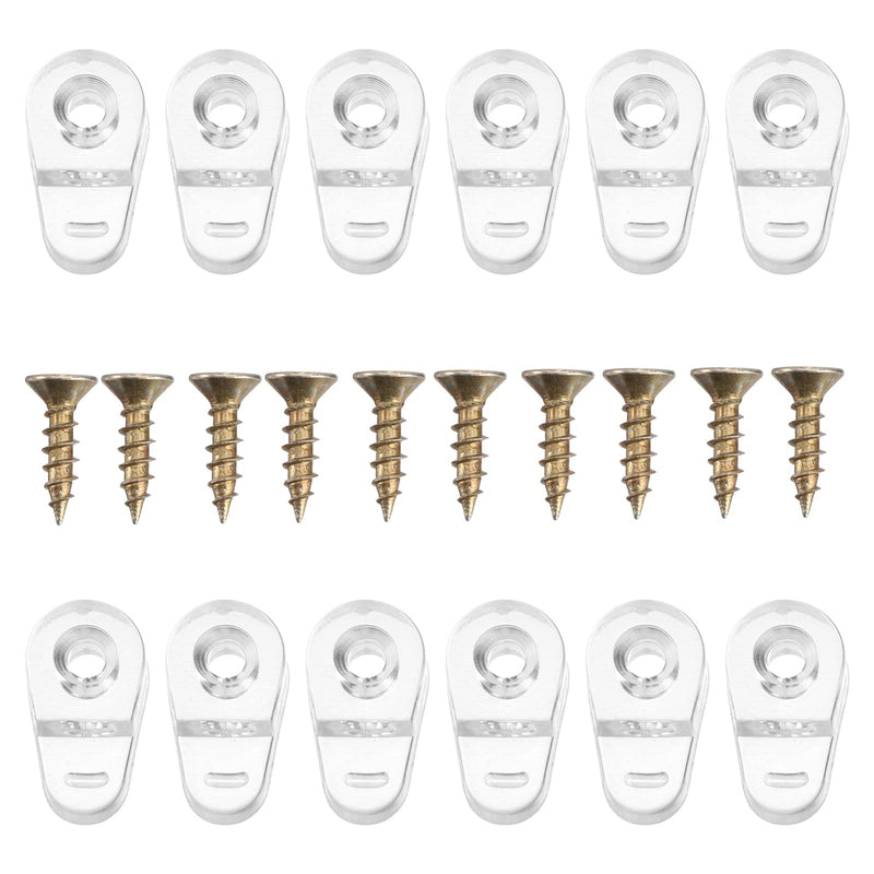  [AUSTRALIA] - Cabilock 20pcs Glass Retainer Clips Kit Closet Cabinet Panel Clips Plastic Door Window Mirror Clip with Screws Style 1