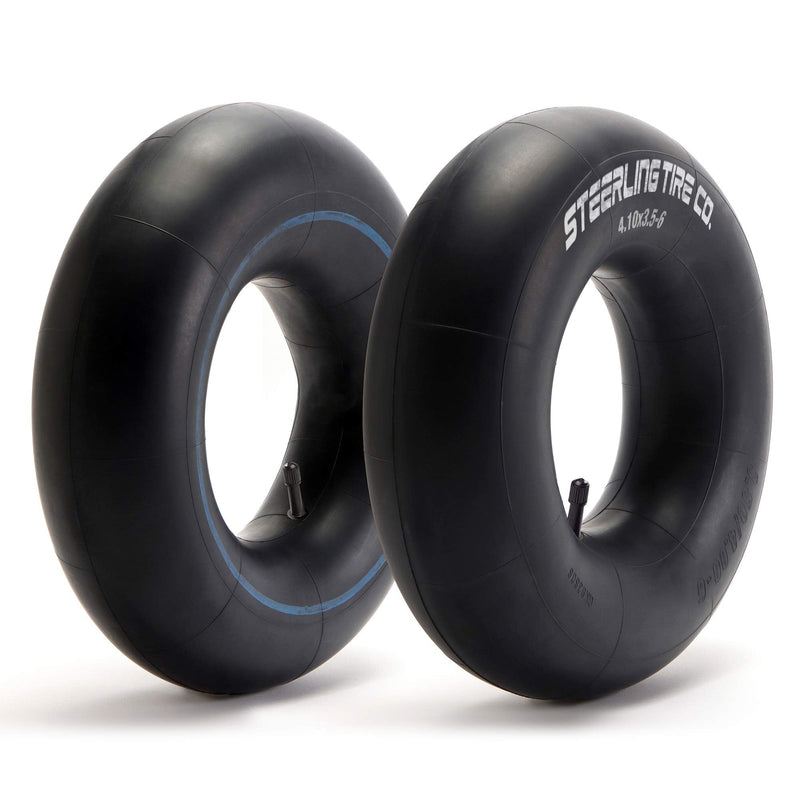  [AUSTRALIA] - 4.10/3.50-6 Replacement Tire Inner Tubes [2-Pack] Compatible with Gorilla Carts, Lawn Mowers, Wheelbarrows, Wagons & Hand Trucks - 13" Thick, Heavy-Duty Construction - Steerling Tire Co.