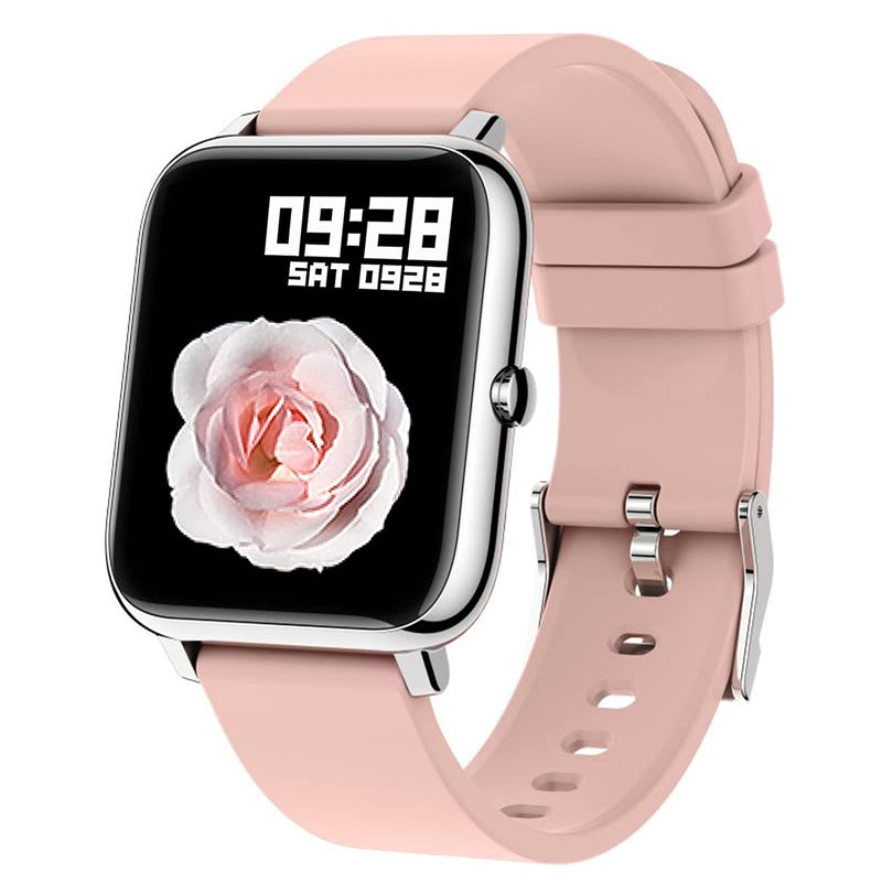  [AUSTRALIA] - Smart Watch, Popglory Smartwatch with Blood Pressure, Blood Oxygen Monitor, Fitness Tracker with Heart Rate Monitor, Full Touch Fitness Watch for Android & iOS for Men Women Pink