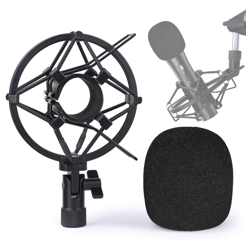  [AUSTRALIA] - SUNMON ATR2100x-USB Mic Shock Mount Holder with Foam Windscreen for Absorbe Vibration and Noise, Pop Filter Suitable for ATR2100x-USB, ATR2100-USB Dynamic Microphone Shock Mount with Foam Windscreen