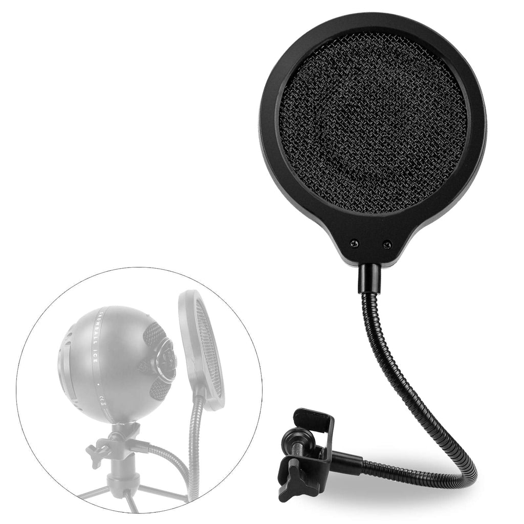  [AUSTRALIA] - Snowball Mic Pop Filter - 4 Inch 3 Layers Windscreen with Flexible 360° Gooseneck Clip Compatible with Blue Snowball Microphone to Improve Sound Quality by YOUSHARES