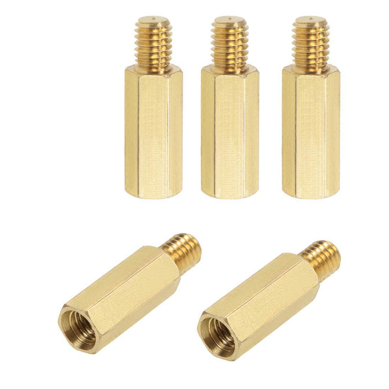 uxcell M6x20mm+8mm Male-Female Brass Hex PCB Motherboard Spacer Standoff for FPV Drone Quadcopter, Computer & Circuit Board 5pcs - LeoForward Australia