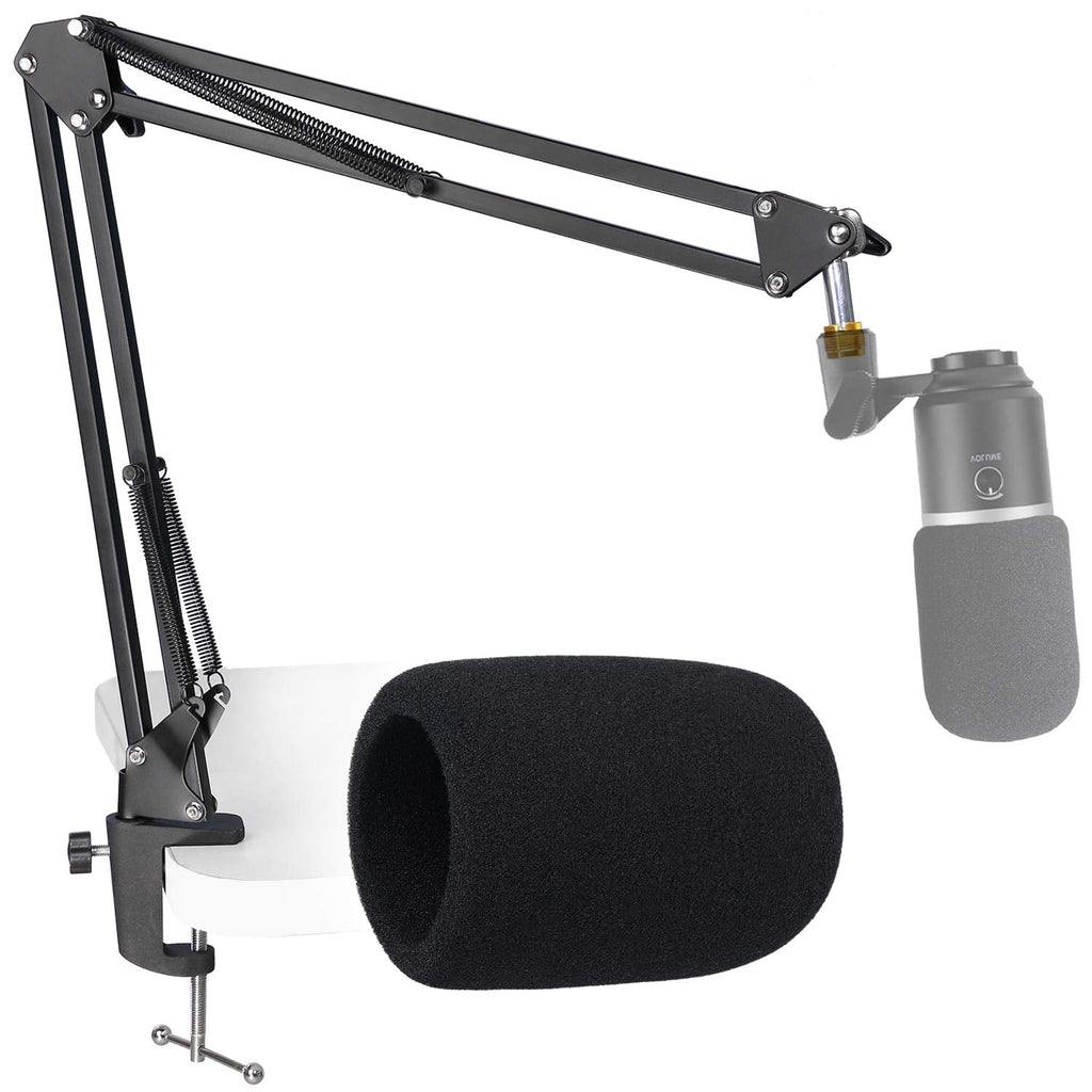  [AUSTRALIA] - K670 USB Mic Boom Arm with Foam Windscreen, Suspension Boom Scissor Arm Stand with Pop Filter Cover Compatible with Fifine K670 K658 Microphone by SUNMON Mic Stand and Pop Filter