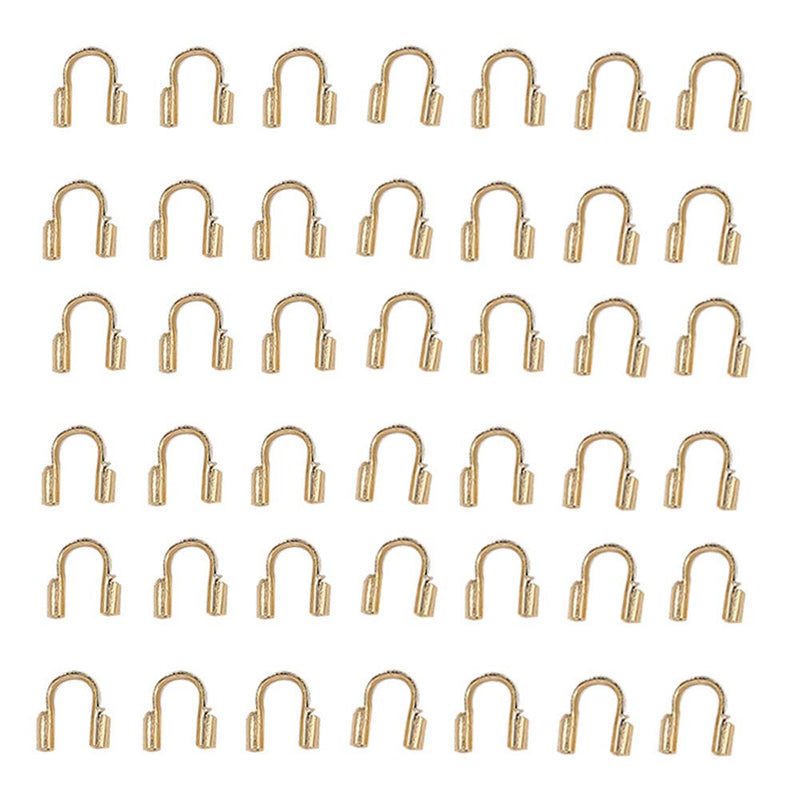  [AUSTRALIA] - 200 Pieces Wire Protector Wire Guard Guardian Protectors Wire Cable Protector Loops U Shape Accessories 4.5x4 mm for Jewelry Making, Golden