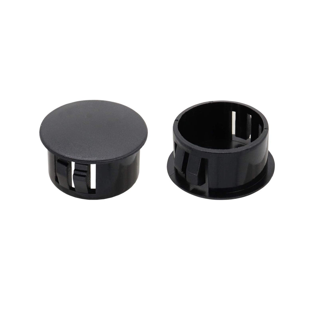  [AUSTRALIA] - VictorsHome Hole Plugs Plastic 19mm (3/4") Fit for 18.5-19mm Diameter Locking Hole Tube Flush Type Panel Plugs Fastener Cover for Kitchen Cabinet Furniture Black 25 Pcs 19mm(3/4")