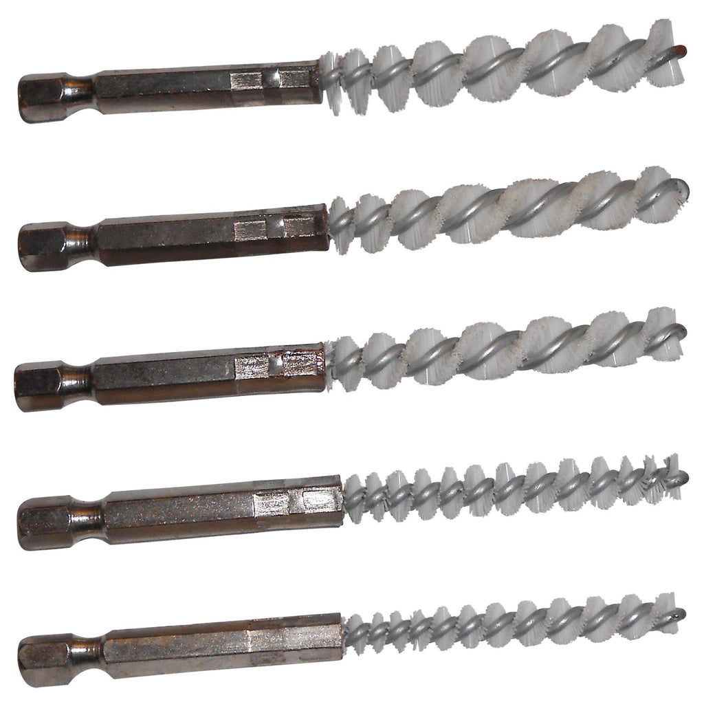  [AUSTRALIA] - Nylon Pipe, Hole, Barrel and Tube Brush 4'' Overall X 2'' Brush Part X 6MM Dia,7MM Dia,8MM Dia,9MM Dia and 10MM Diameter Brush 5 Piece Set