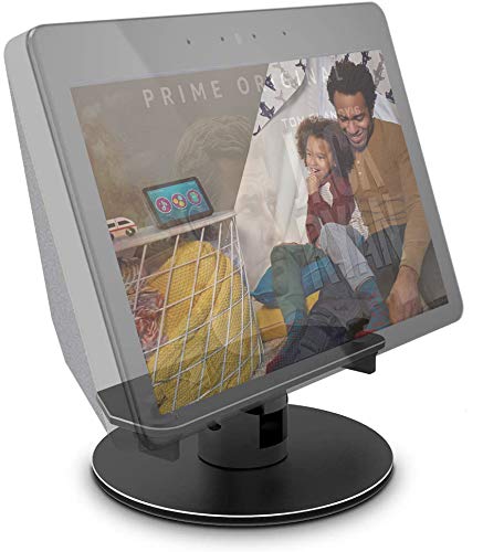  [AUSTRALIA] - Echo Show Stand Aluminum Stand Easy to Install for Amazon Echo Show 2nd Gen Speaker Accessories Horizontal 360 Rotation Longitudinal Angle Change Base Black