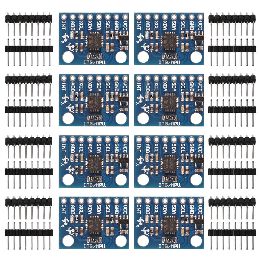 D-FLIFE 8pcs GY-521 MPU-6050 MPU6050 3 Axis Accelerometer Gyroscope Module 6 DOF 6-axis Accelerometer Gyroscope Sensor Module 16 Bit AD Converter Data Output IIC I2C for Arduino - LeoForward Australia