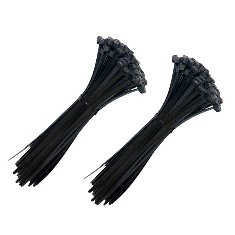  [AUSTRALIA] - POLARHAWK Black Tie Wraps Heavy Duty Cable Zip Ties Self-Locking Plastic Wire Ties (100pcs