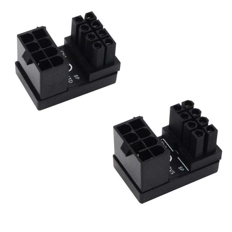  [AUSTRALIA] - BQZYX+ ATX 8Pin Female to 8pin Male 180 Degree Angled Adapter for Desktops Graphics Card Upgrade Version
