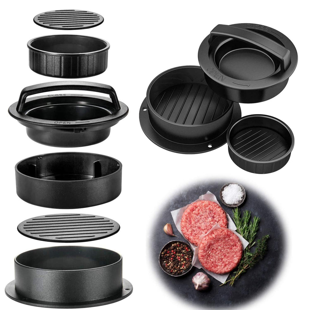  [AUSTRALIA] - Burger Press Patty Maker, 3in1 Non-Stick Hamburger Press Mode Kit, Make Various Fresh Delicious Stuffed Burger, Sliders Burger, Beef Burger, Non Stick Meat and Easy to Clean