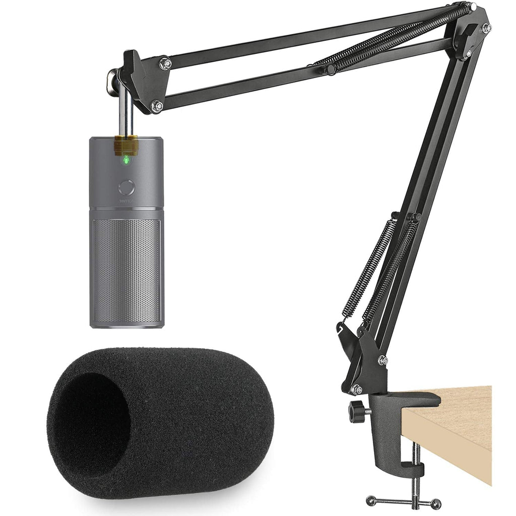  [AUSTRALIA] - Razer Seiren X Mic Boom Arm with Foam Windscreen, Suspension Boom Scissor Arm Stand with Pop Filter Cover for Razer Seiren X USB Streaming Microphone by SUNMON