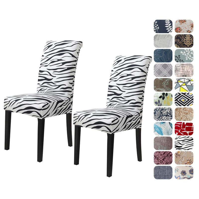  [AUSTRALIA] - Howhic Chair Covers for Dining Room with Printed Patterns, Easy Slip-on Stretchy Dining Room Chair Covers Set of 2, Washable Dining Chair Covers, Great Decor for Home Party Banquet (2pcs) 2PCS Pattern 01
