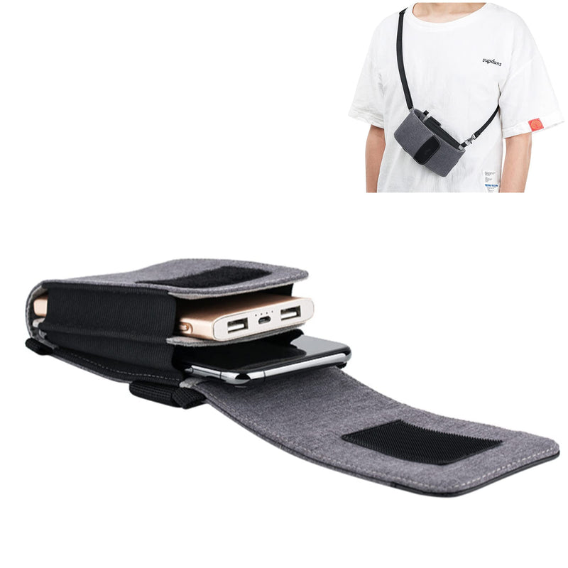  [AUSTRALIA] - Kiorafoto KMP-SK2 Gray Chest Pouch Carring Case for Camera Cellphone Powerbank Memory Card Reader SSD Solid Drive gray/6.3"x3.3"x0.6"