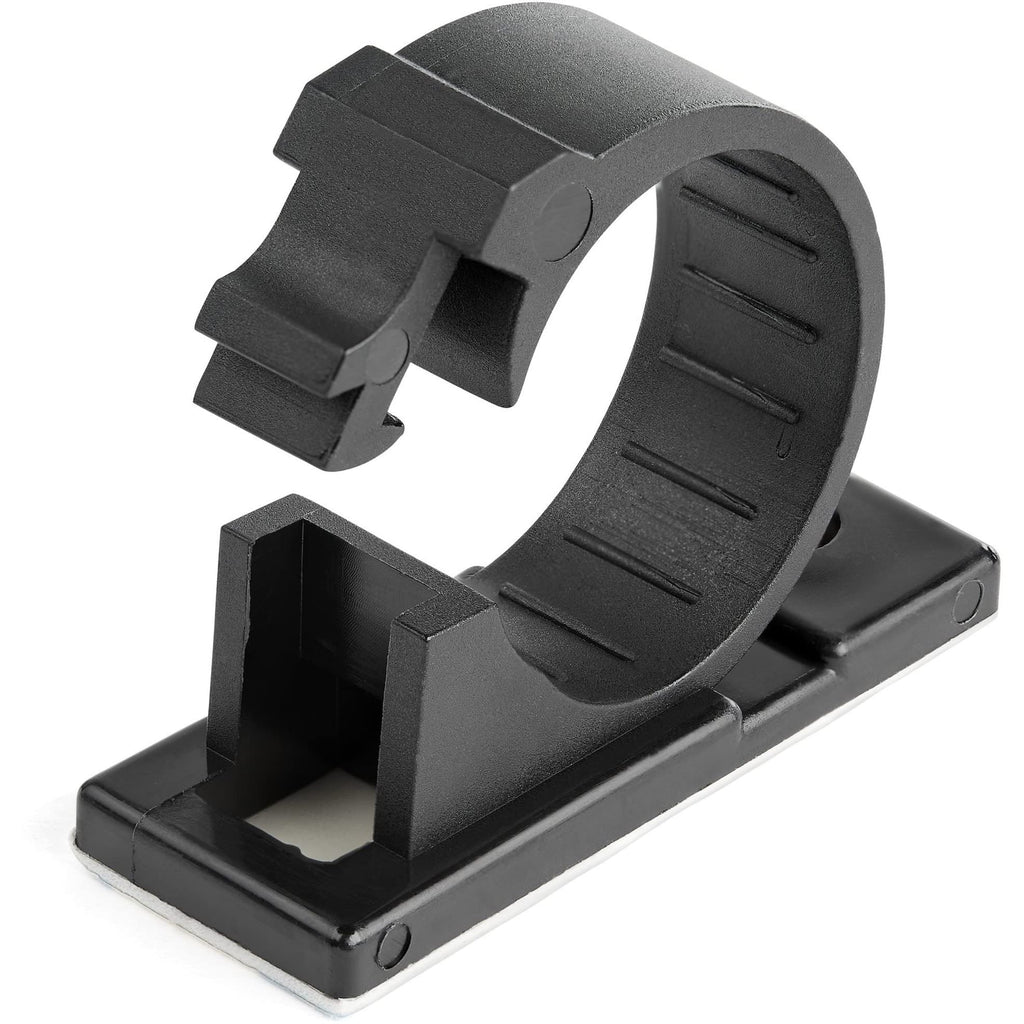  [AUSTRALIA] - StarTech.com 100 Adhesive Cable Management Clips Black - Network/Ethernet/Office Desk/Computer Cord Organizer - Sticky Cable/Wire Holders - Nylon Self Adhesive Clamp UL/94V-2 Fire Rated (CBMCC3) Large | 0.67 in. (17 mm) max. diameter