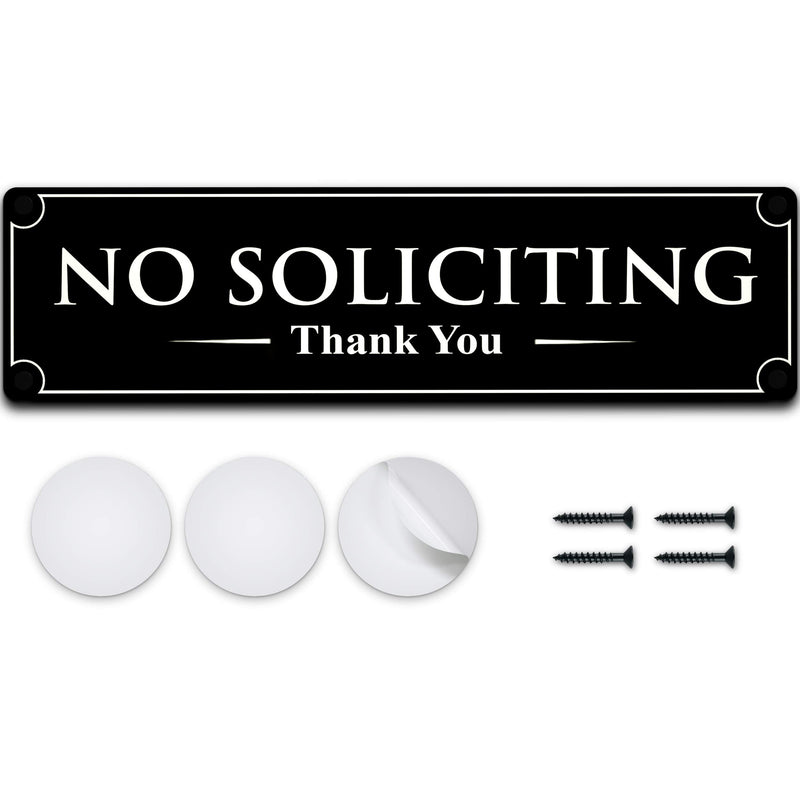  [AUSTRALIA] - No Soliciting Sign For House or Business - 2.2" X 8.25" - PREMIUM QUALITY ACRYLIC SIGNS - Apply to Door or Wall - Includes Adhesives and Screws - Ideal Anti-Solicitation Notice to Stop all Solicitors