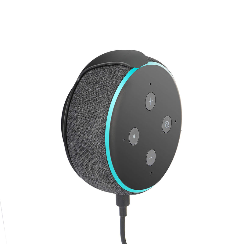  [AUSTRALIA] - WIDEPLORE Echo Dot Wall Mount Holder for 3rd Generation, Built-in Cable Management Space-Saving Accessories for Dot(3rd Gen) Smart Speakers, with Sticking Tape and Drill Nail-Black Black