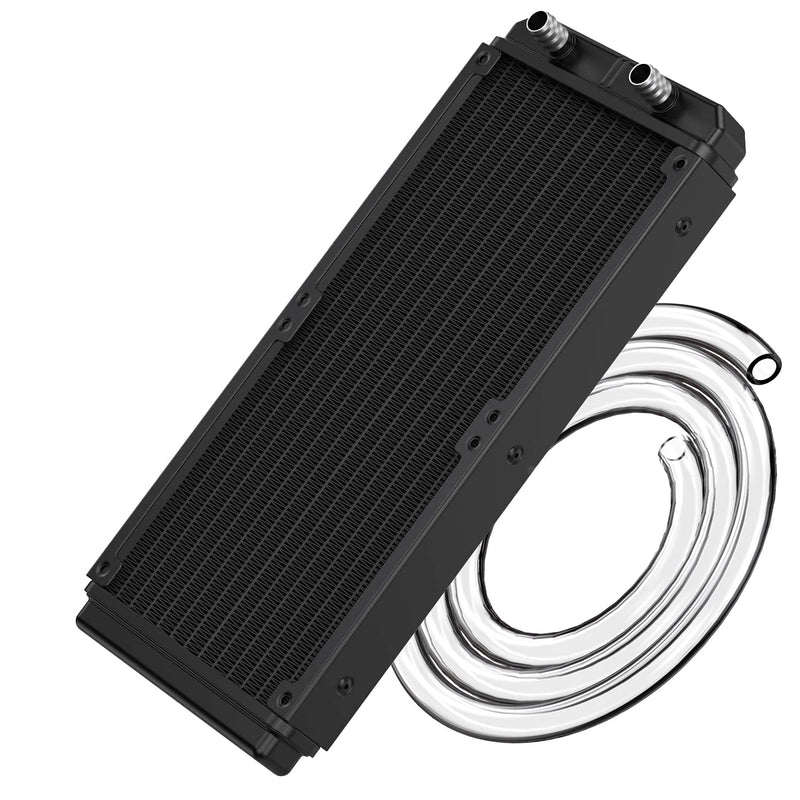  [AUSTRALIA] - Clyxgs Water Cooling Radiator, 12 Pipe Aluminum Heat Exchanger Radiator with Tube for PC CPU Computer Water Cool System DC12V 240mm