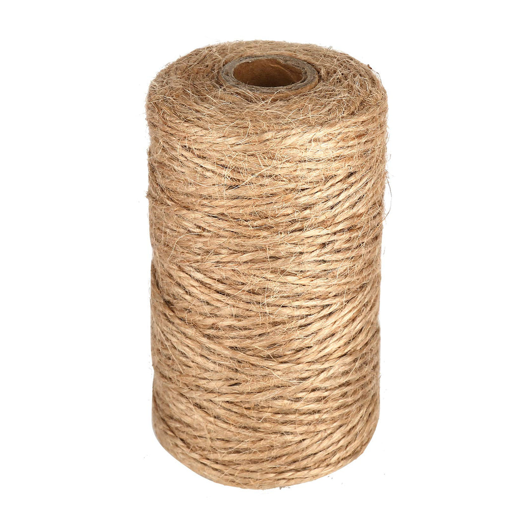  [AUSTRALIA] - 328 Feet Natural Jute Twine, 2Ply Durable Brown Twine Rope for Artworks and Crafts, Gift Wrapping, Packing, Home Gardening and Wedding Decoration