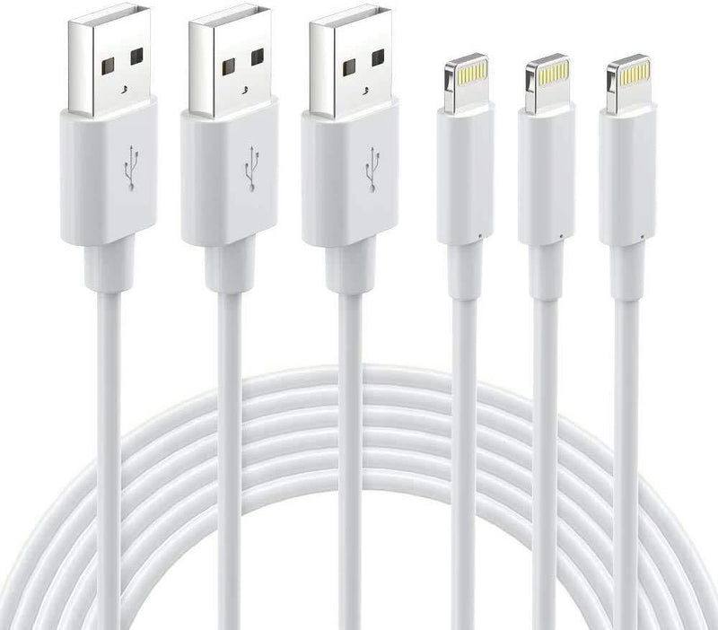  [AUSTRALIA] - Lightning Cable MFi Certified - iPhone Charger 3Pack 3FT Lightning to USB A Charging Cable Cord Compatible with iPhone 13 12 SE 2020 11 Xs Max XR X 8 7 6S 6 Plus 5S iPad Pro iPod Airpods - White