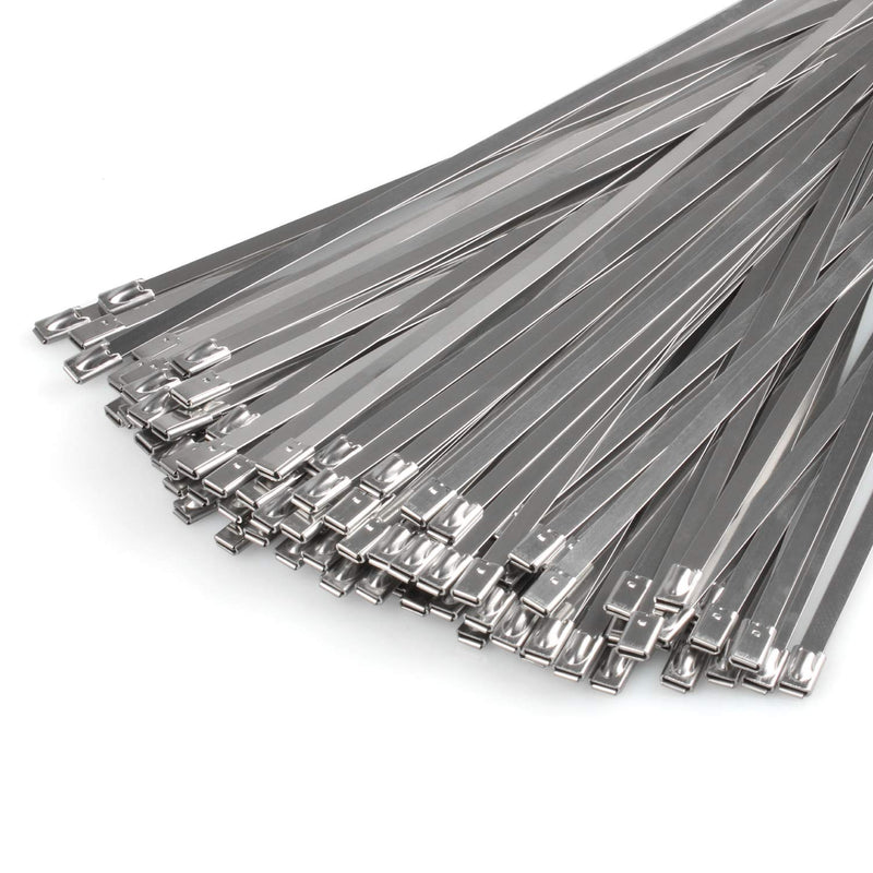  [AUSTRALIA] - metal zip ties 12 inch, heavy duty 304 stainless steel zip cable ties with 200 lbs Tensile Strength, self-locking strap Ties (20 Pcs) 20