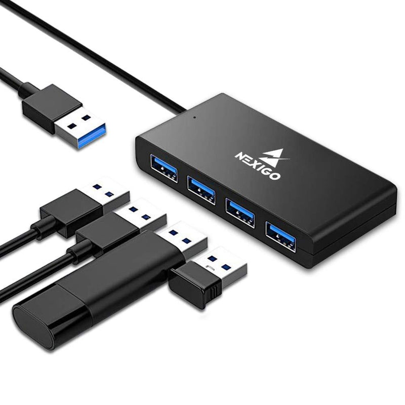 2021 NexiGo USB 4 Port Ultra Slim 3.0 Hub Multiport Extension, 2 Ft Cable, Applicable for iMac Pro, MacBook Air, Mac Mini/Pro, Surface Pro, Notebook PC, Laptop, USB Flash Drives, Mobile and More - LeoForward Australia