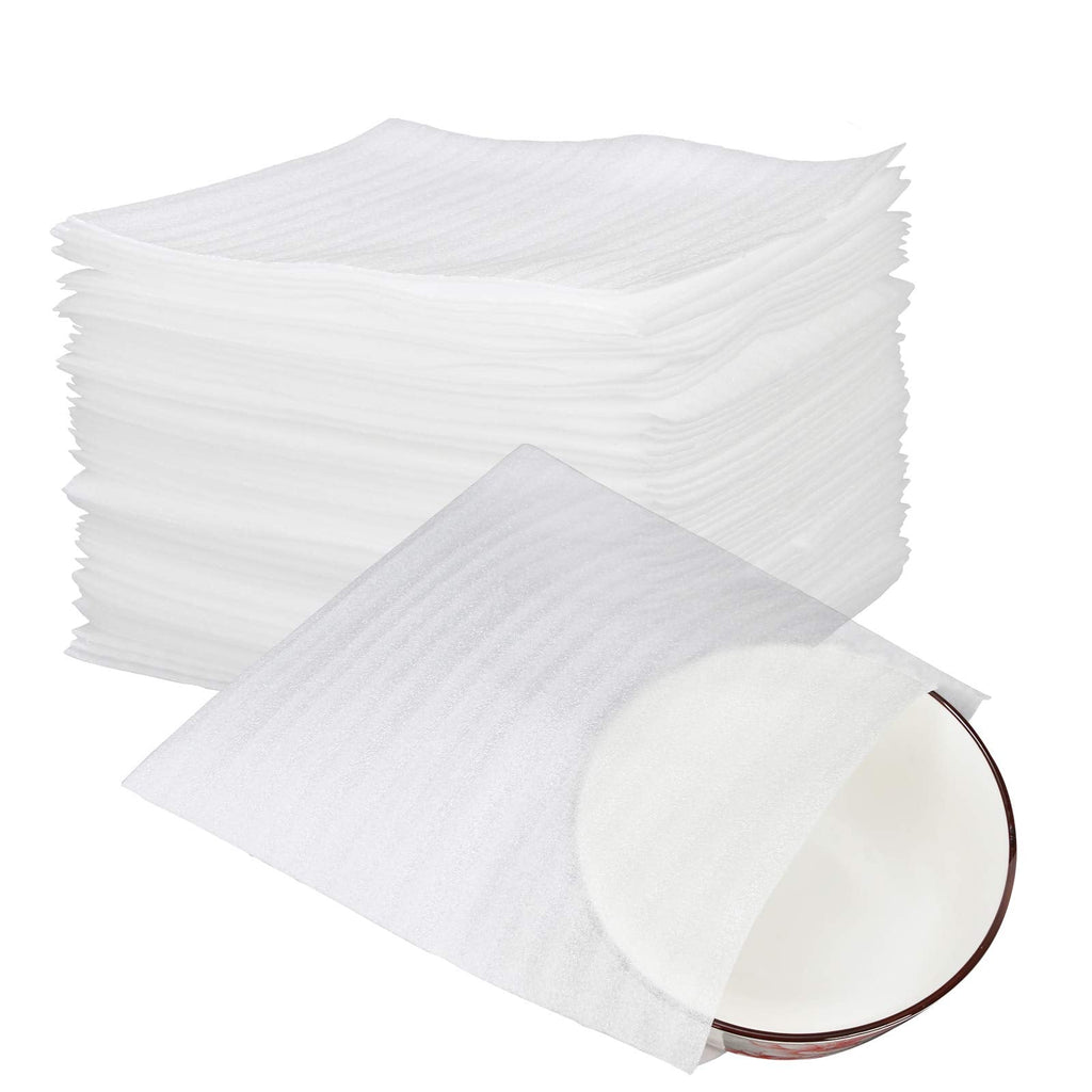  [AUSTRALIA] - 50 Pack Foam Wrap Cushion Pouches for Glasses, 7-7/8”x 7-7/8”Foam Wraps Cup Pouches to Protect Dishes, Porcelain, Fragile Items, Packing Cushioning Supplies for Moving