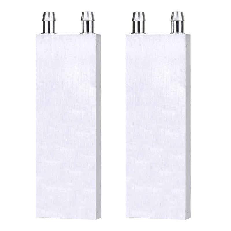  [AUSTRALIA] - Clyxgs Aluminum Water Cooling Block,Liquid Cold Water Plate Heat Sink Water-Cooled Exchanger Head semiconductor Refrigeration Sheet CPU Graphics Radiator Heatsink Endothermic Head (40 x 80 x 12mm)2pcs