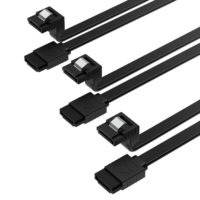  [AUSTRALIA] - Sabrent SATA III (6 Gbit/s) Right Angle Data Cable with Locking Latch for HDD/SSD/CD and DVD Drives (3 Pack - 20-Inch) in Black (CB-SRK3)