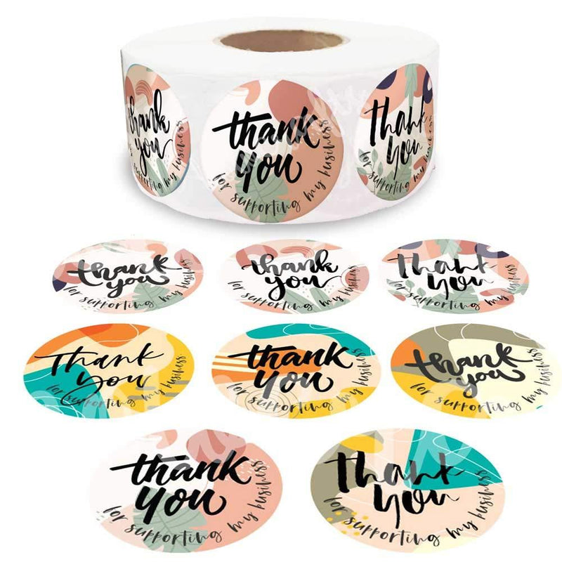 Howcrafts Thank You Stickers Roll of 500 | Abstract Posse 1.5" in 8 Designs | Round Thank You Labels | Gracias Stickers for Small Business | Packaging Stickers for Poly Mailer, Poshmark Supplies - LeoForward Australia