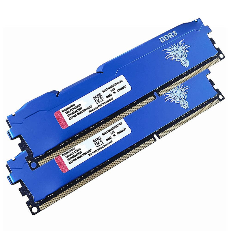  [AUSTRALIA] - DDR3 8GBx2 (16GB kit) 1600MHz PC3-12800 CL11 240Pins 1.5V Non-ECC Unbuffered UDIMM Desktop Memory RAM (Blue) 16GB Kit(2x8GB) Blue-Desktop