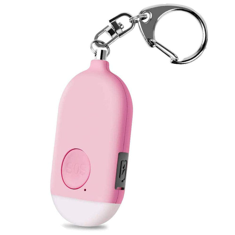  [AUSTRALIA] - Safesound Personal Alarm - 130DB Rechargeable Alarm Keychains for Women Men Children Elderly - Emergency Safety Alarm Self Defense Key Chain with LED Flashlight Siren Song Pink