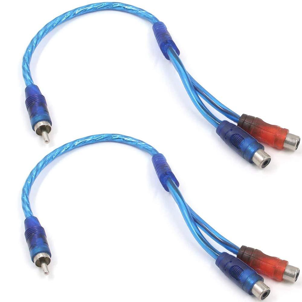 RCA Y Splitter Adapter Cable 1 Male to 2 Female Connector Car Audio Speaker Splitter Shielding Cable Adapter (2pcs) - LeoForward Australia