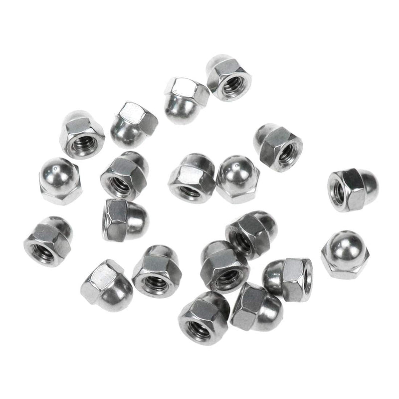  [AUSTRALIA] - Coshar 1/4-20 Acorn Cap Nuts Hex Nut, 18-8 304 Stainless Steel,Plain Finish, 20 pcs 1/4-20 (20 pcs)