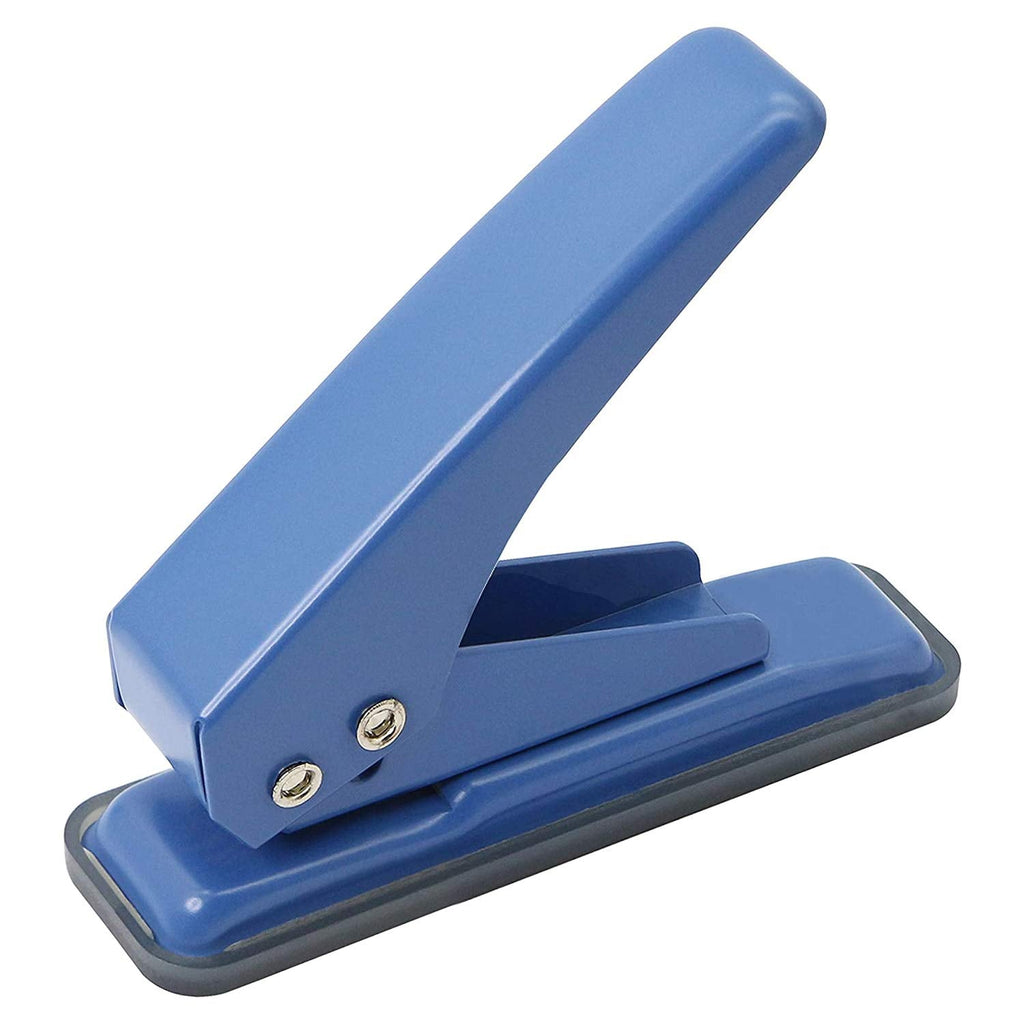  [AUSTRALIA] - Single Handheld 1/4 Inches Hole Puncher, 20 Sheet Punch Capacity Metal Hole Punch with Skid-Resistant Base for Paper, Chipboard, Art Project, Blue