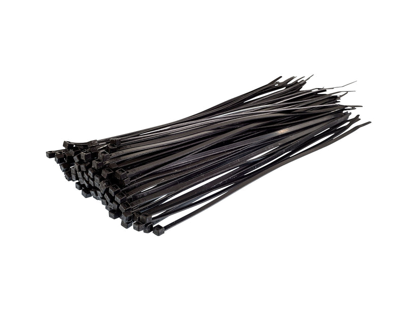  [AUSTRALIA] - GTSE 12” Black Zip Ties, 100 Pack, 40lb Strength, UV Resistant Long Nylon Cable Ties, Self-Locking 12 Inch Tie Wraps for Home, Office, Garage and Workshop Use 12" (40lb)