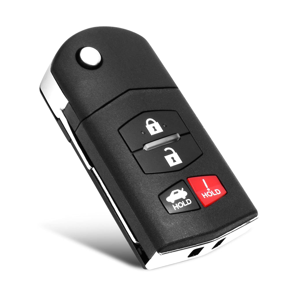 VOFONO 4 Buttons Entry Remote Keyless Car Key Fob Compatible with Mazda 3 2010-2013, Mazda 6 2009-2013, MX-5 Miata 2006-2015 (BGBX1T478SKE125-01) - LeoForward Australia