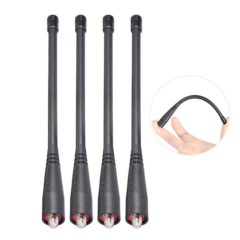  [AUSTRALIA] - Bingfu Dual Band VHF UHF 136-174MHz 400-470MHz Ham Radio Antenna Handheld Two Way Radio Walkie Talkie SMA Female Soft Antenna 4-Pack for Kenwood Wouxun Baofeng BF-F8HP UV-5R UV-82 BF-888S GT-3 Radio