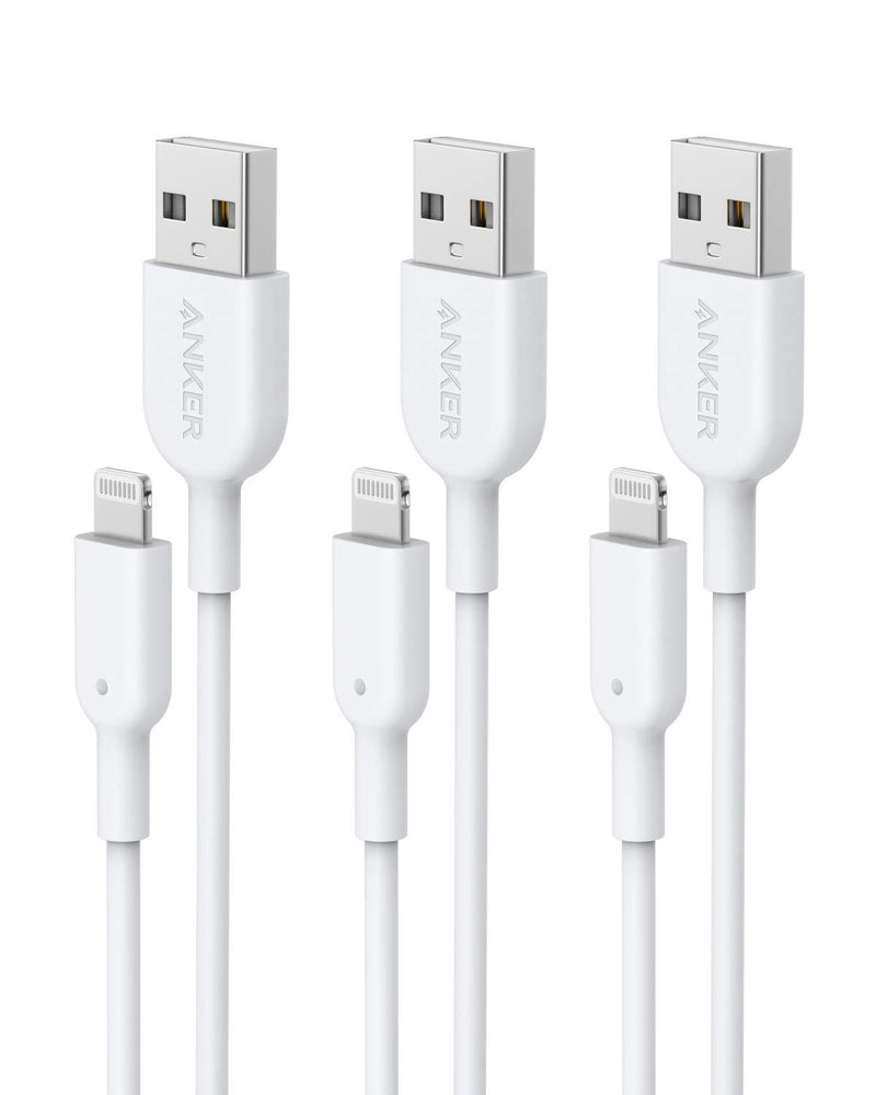 Anker Lightning Cable, Powerline II [3ft MFi Certified] iPhone Charger Cable/Sync Lightning Cord Compatible with iPhone SE 11 11 Pro 11 Pro Max Xs MAX XR X 8 7 6S 6 5, iPad and More (3-Pack) - LeoForward Australia