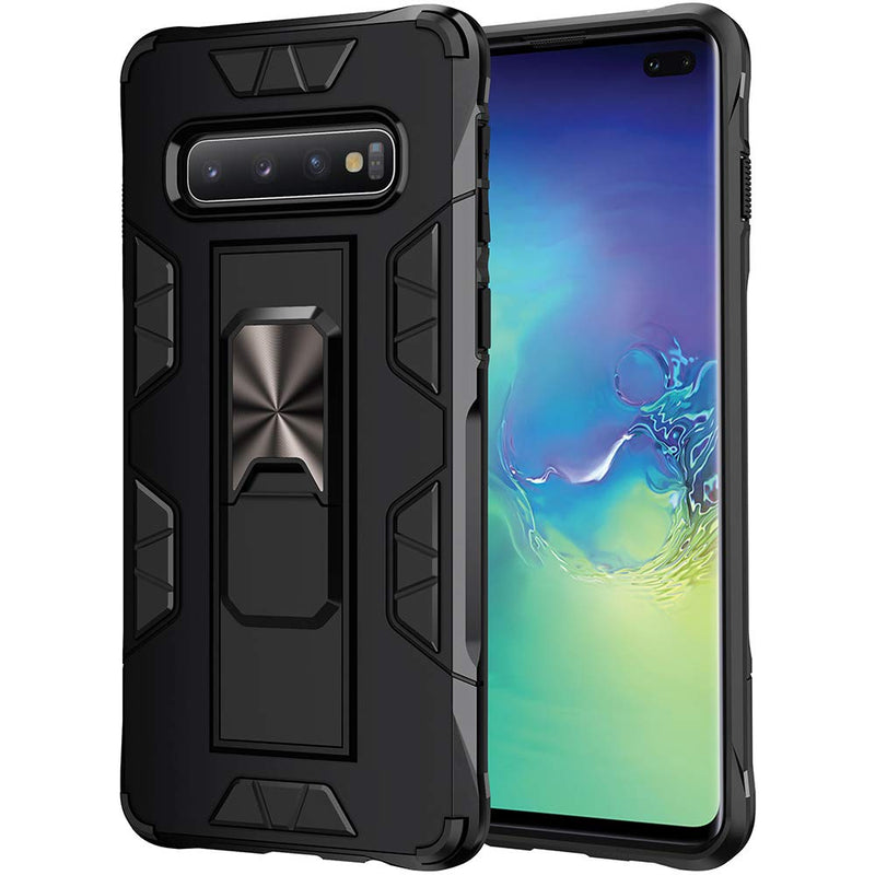  [AUSTRALIA] - Samsung Galaxy S10 Case Military Grade Shockproof with Kickstand Stand Built-in Magnetic Car Mount Armor Heavy Duty Protective Case for Samsung Galaxy S10 Phone Case (Black) Black