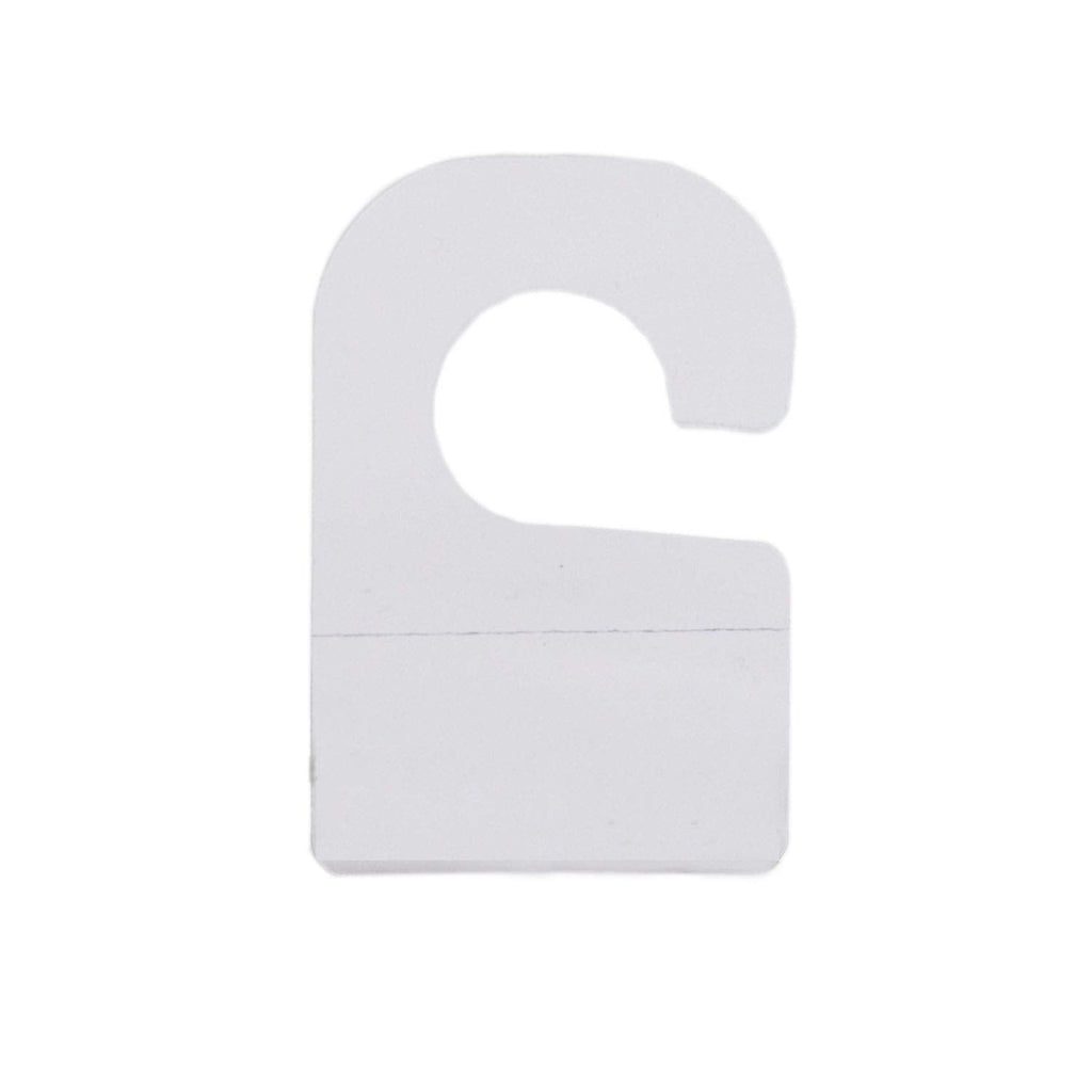  [AUSTRALIA] - 100pcs Plastic Hook Style Adhesive Hang Tabs Retail Hang Tags for Store Retail Display