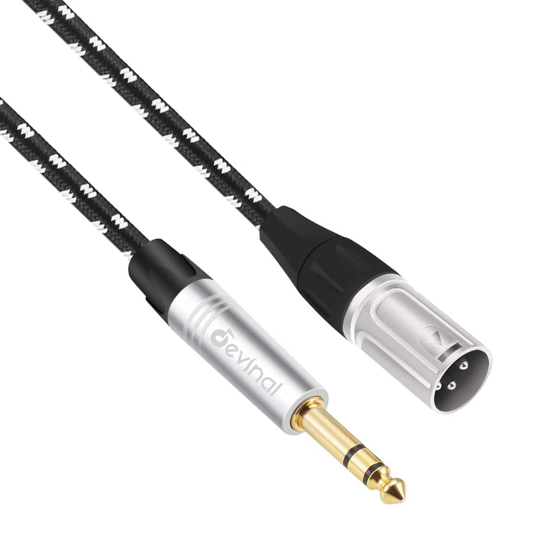  [AUSTRALIA] - Devinal XLR Male to 1/4" inch TRS Interconnect Cable, Nylon Braided Quarter inch Stereo to XLR Balanced Cord, 6.35mm Jack to Male Patch Lead 3.3 FT 3 FT
