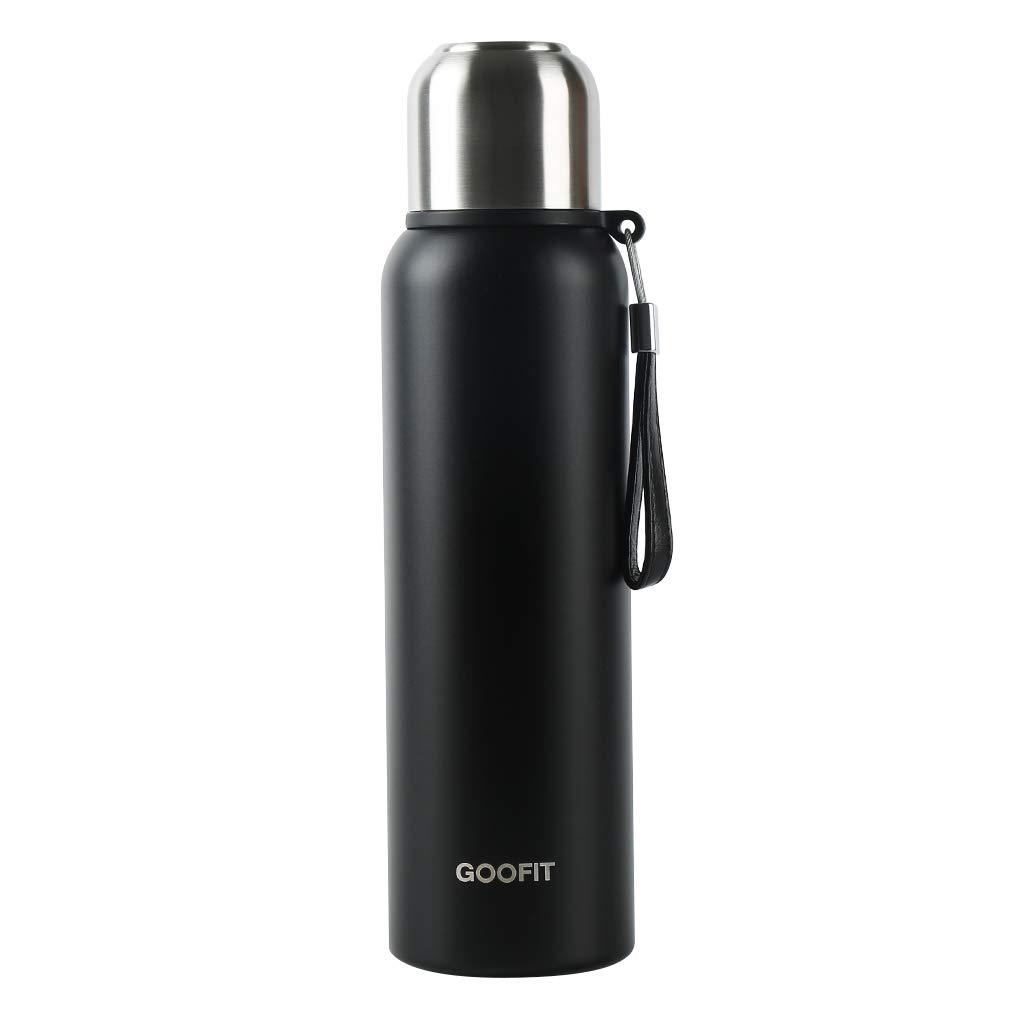  [AUSTRALIA] - GOOFIT Outdoor Sports Bottle Stainless Steel Vacuum Sealed Insulated Thermos 27Oz Black